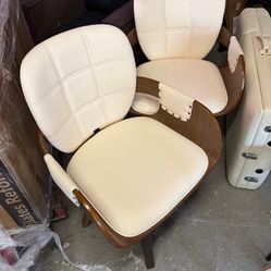 Set of 2 Swivel Dining Chairs - Mid Century Modern Dining Chairs with Arms and Curved Back, Faux Leather Bentwood, Versatile for Living Room/Reception