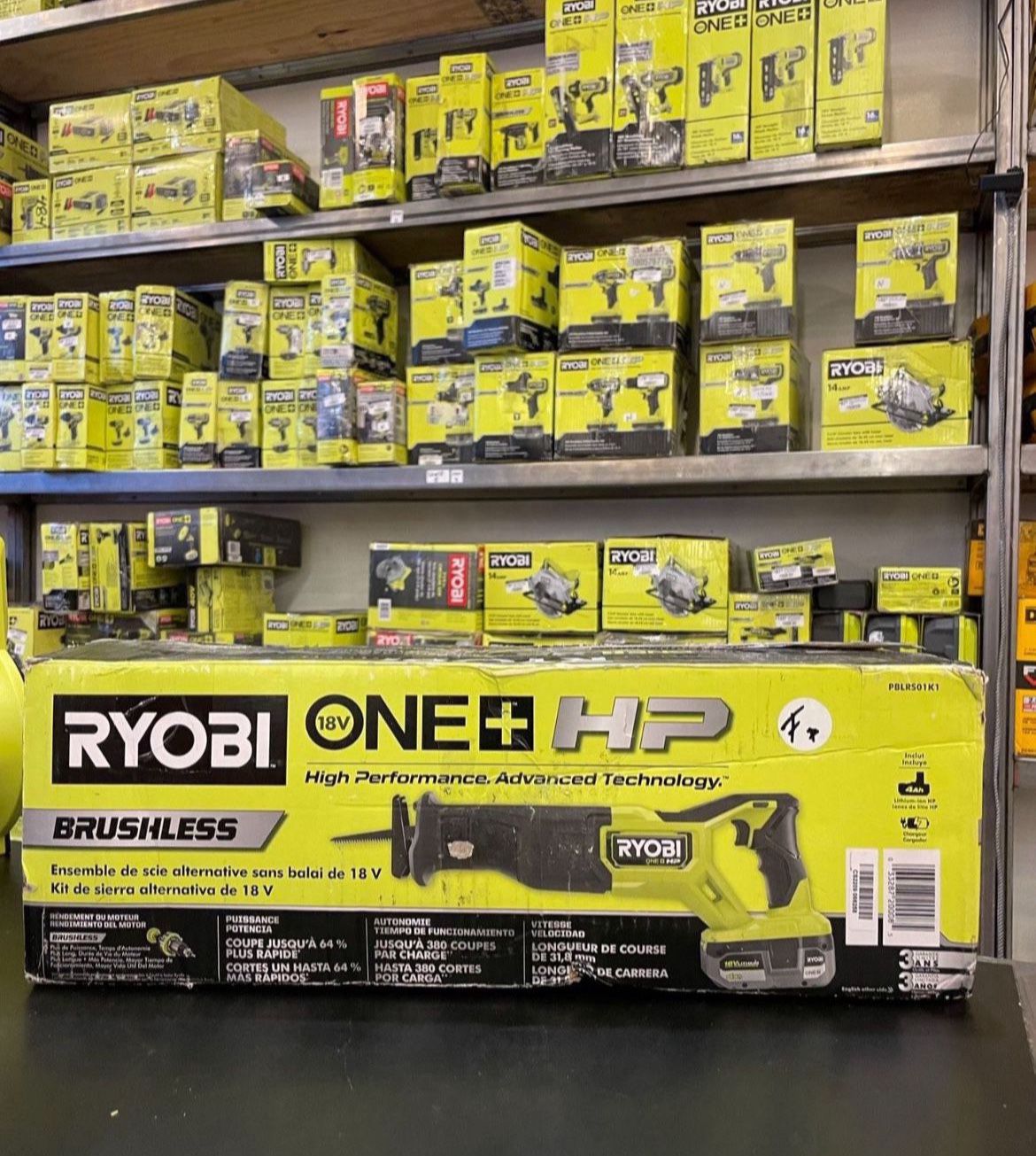 RYOBI ONE+ HP 18V Brushless Cordless Reciprocating Saw Kit with 4.0 Ah HIGH PERFORMANCE Battery and Charger PBLRS01K1