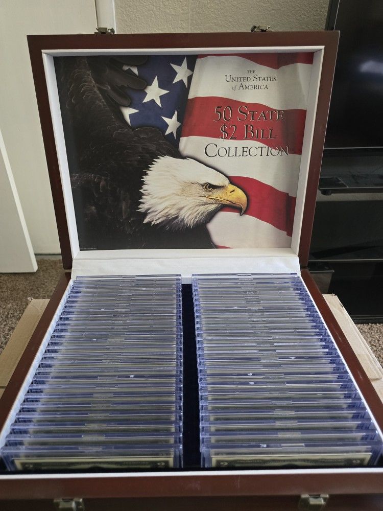 2003 Complete 50 State $2 Bills Collection From The World Reserve Monetary Exchange