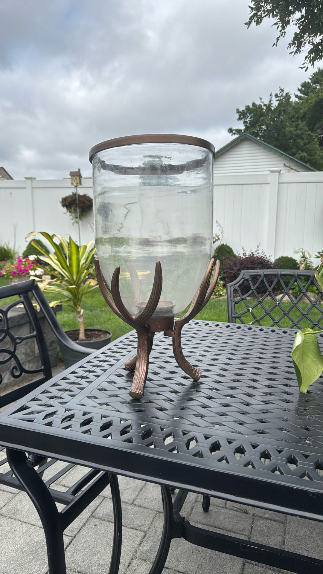 large 24” Candle Holder With Glass Some