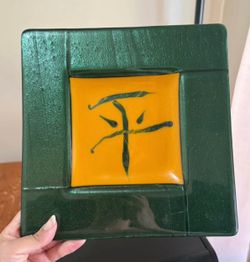 L. Goldman Signed Fused Glass Plate
