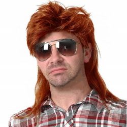 Swiking Orange Mullet Wig for Men 