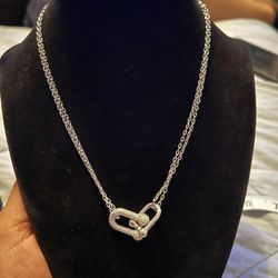 Sterling Silver Double Link Necklace 