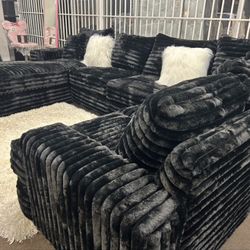 Brand New Elegant Super Comfy Corduroy Sectional Set 