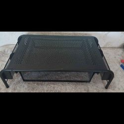 Metal Mesh Monitor Stand With A Drower