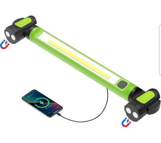 Work Light, 3000LM Mechanic Work Light, 5200mAh Rechargeable LED Work Light Bar, Portable Cordless Underhood Magnetic Work Lights with Hooks for Inspe