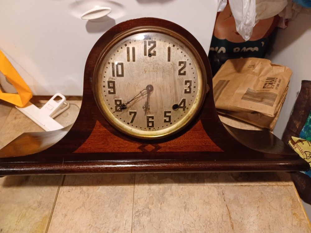 1920's Sessions Oak Westminster Chime Mantle Clock