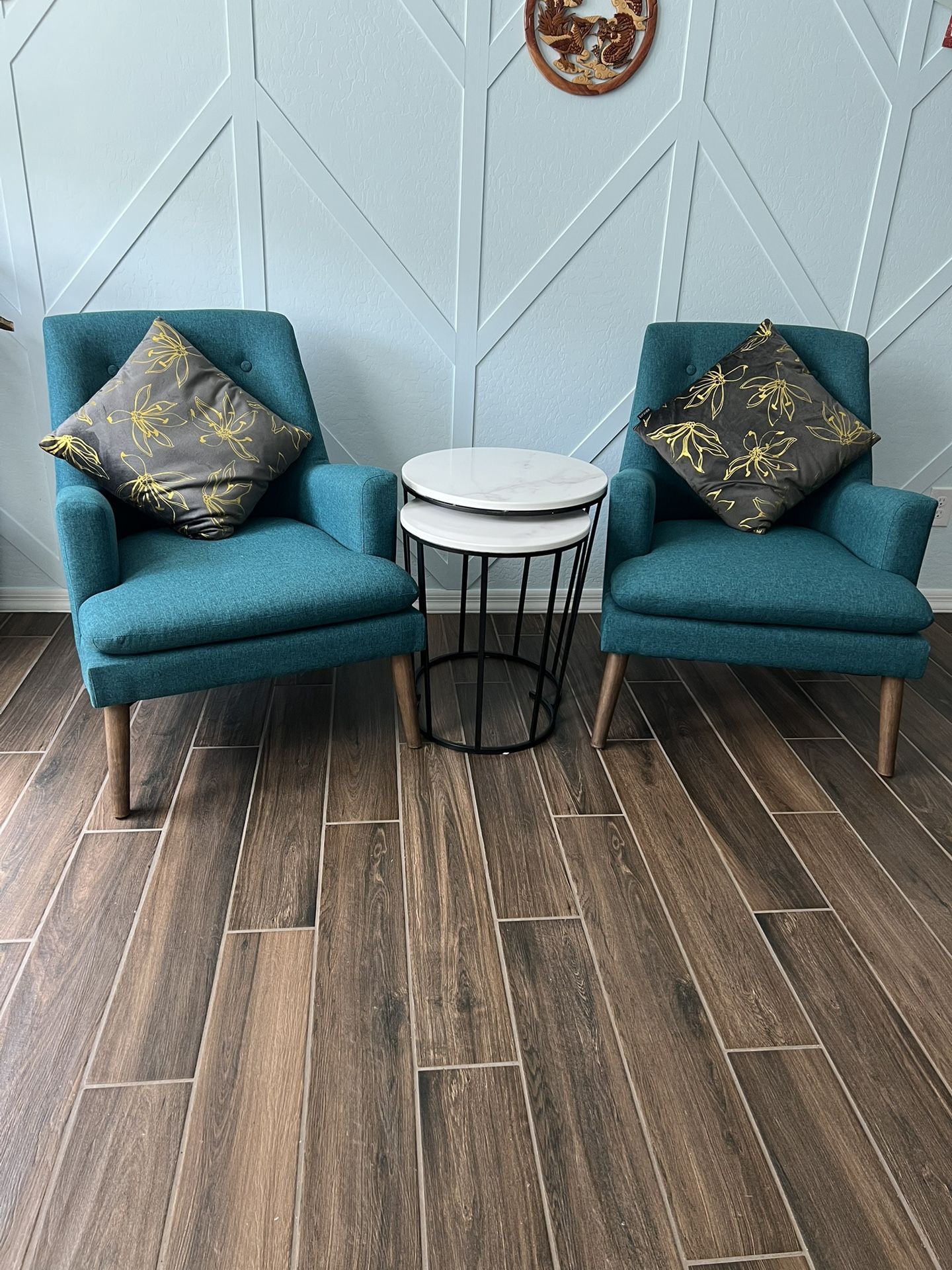 3-piece Sofa Chairs And End Table Set