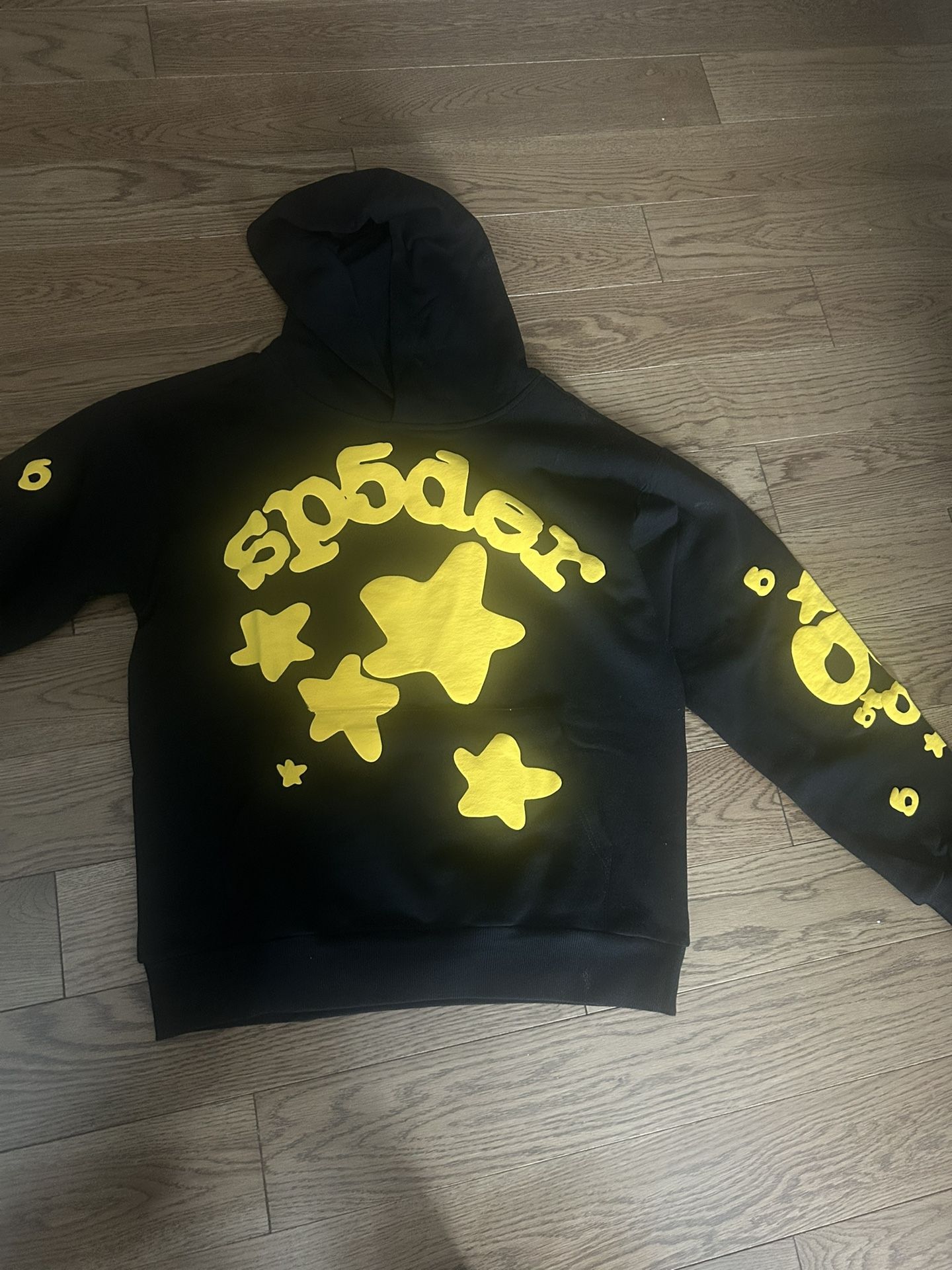 Sp5der Hoodie Black And Yellow Small