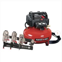 BRAND NEW IN BOX Porter-Cable 6 Gal. 150 PSI Portable Electric Air Compressor with 16-Gauge, 18-Gauge and 23-Gauge Nailer 3 Tool Combo 