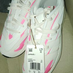 Adidas Women's Lightblaze-Off White Lucid Pink Sz.6 