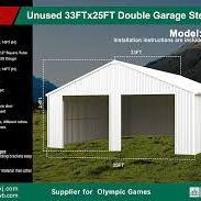 K3325 New Metal Double Garage Building. 33ft By 25ft