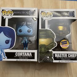 Blockbuster master Chief Funko Pop & Cortana Funko Pop
