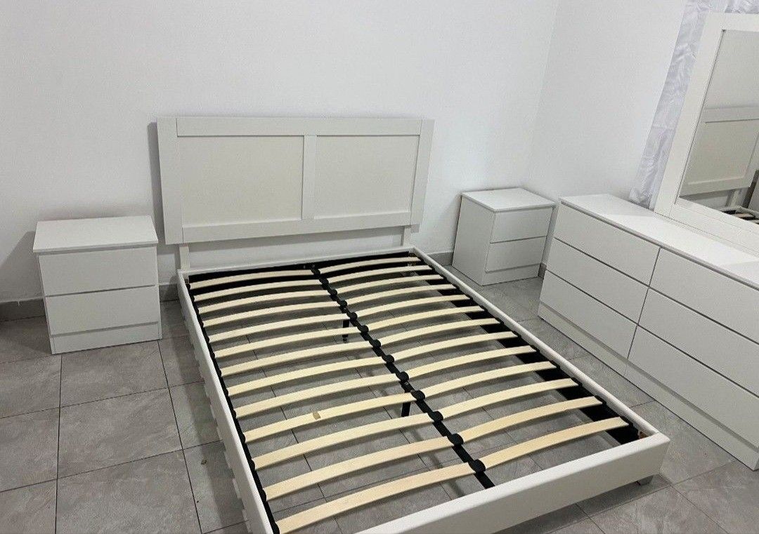 Bedroom Set (BED QUEEN SIZE + DRESSER WITH MIRROR + 2 NIGHTSTANDS) ⭐️ 🚚FAST DELIVERY 💨