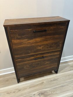 Shoe Storage Cabinet, Slim 2-Drawer