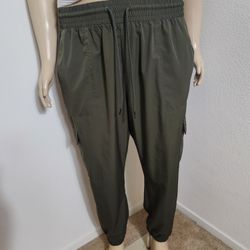 Plus Size Olive Green Joggers XL