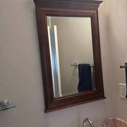 Wooden Beveled Mirror 