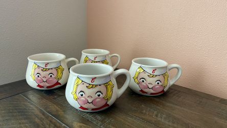 Vintage 1998 Houston Harvest Gift Campbell Soup Kid Mugs_Set of 4_16oz