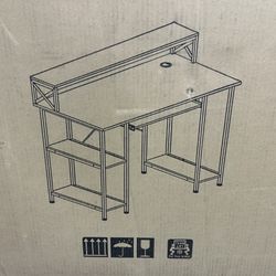 NEW! Desk with shelves. Still in original box & packaging. Assembly Required. 