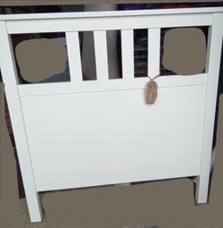 White Wood Twin Headboard w/ Hardware