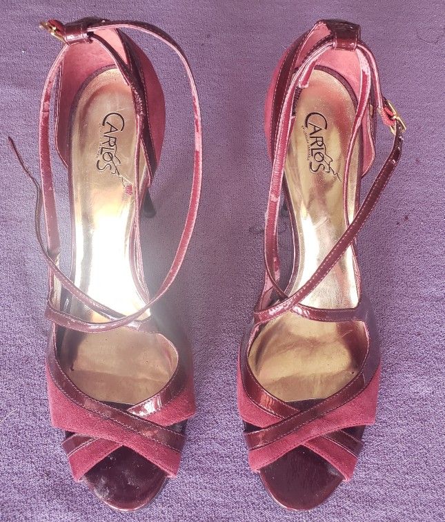 Carlos Santana Fusion Red Women's Size 9 Open Toe Heels π