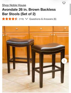 Avondale 26 in. Brown Backless Bar Stools (Set of 2)
$35