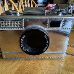 Silver Camera Shaped Purse