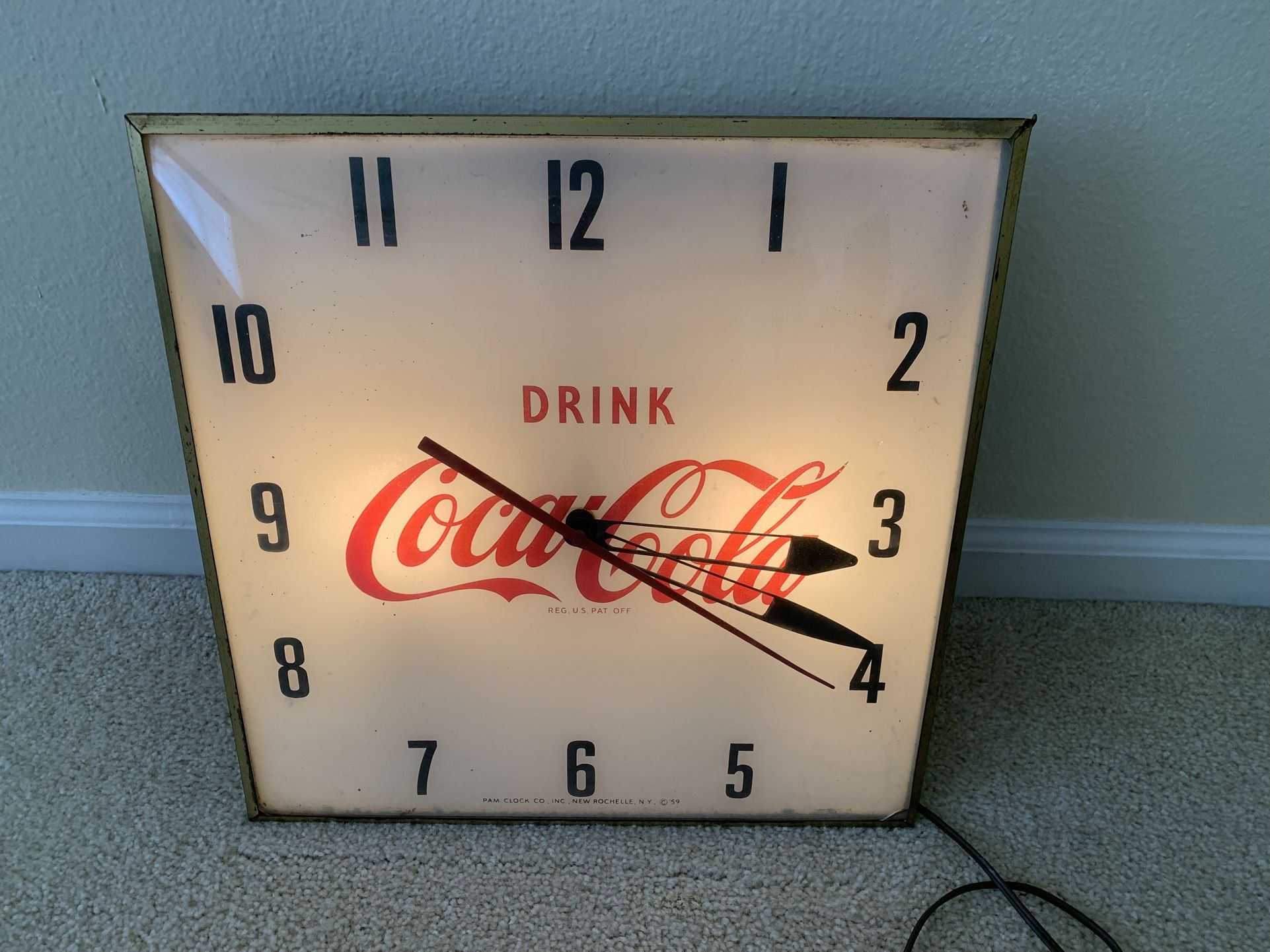 1950’s PAM Coca Cola Clock - Lighted