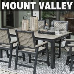 Ashley Outdoor By Deal Decor 7pc Mount Valley Outdoor Dining Set