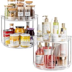 2 Pack 2 Tier Lazy Susan Organizer