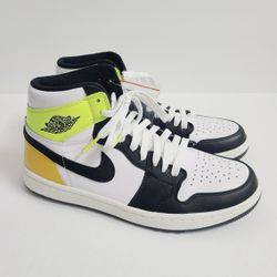 Nike Air Jordan 1 High Golf Shoes DQ0660-105 Size 10.5 White University Gold