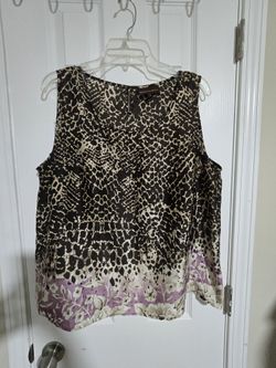 Dana Buchman XL: Mixed-Print Safari Chic Blouse