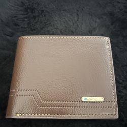 Brown new Leather Wallet with Gold Accent