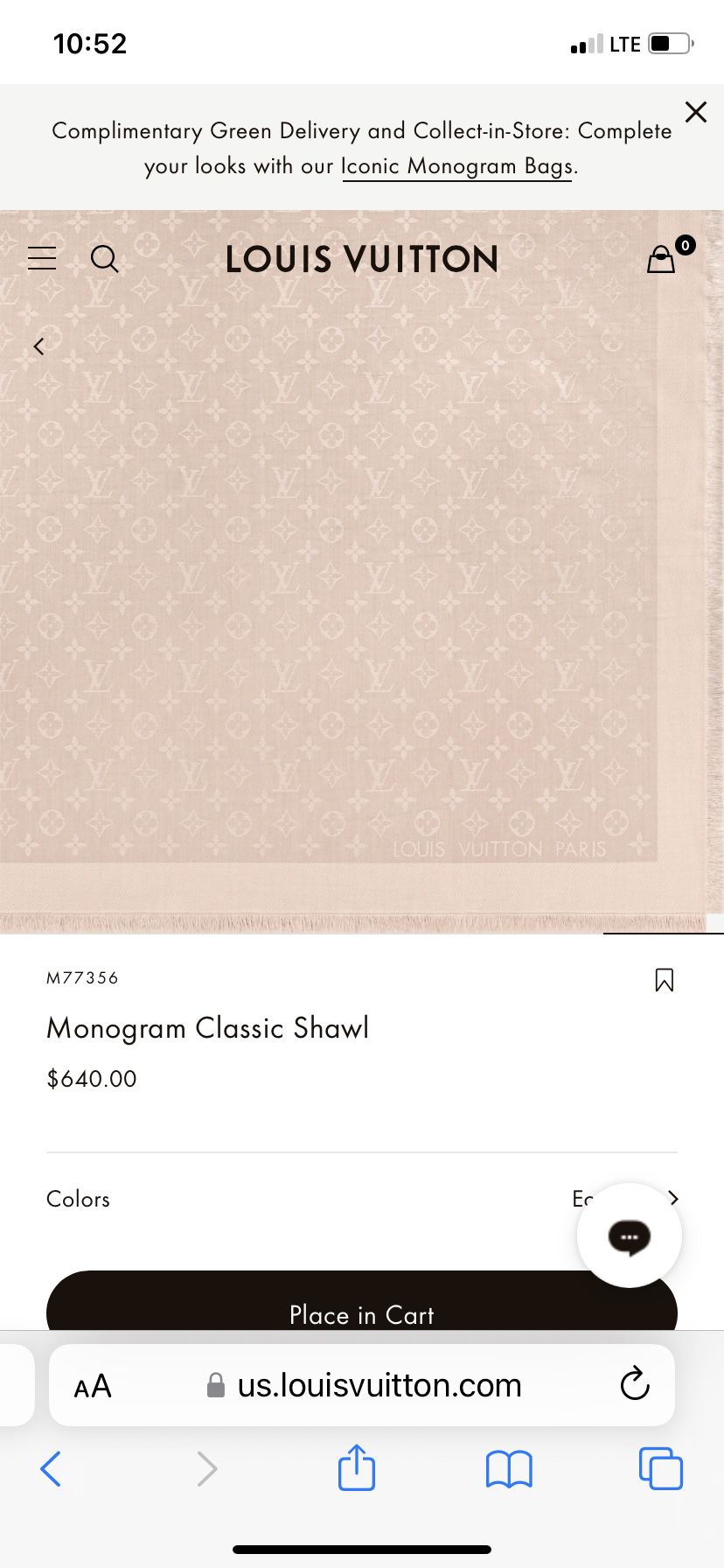 Louis Vuitton Monogram Classic Shawl for Sale in Windsor Hills, CA