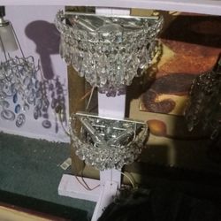 2#pair Ofventage Lead Crystal Wall Sconces