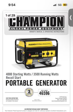 Champion generator