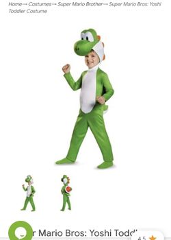 Halloween Toddler Yoshi Costume Size 3t-4t