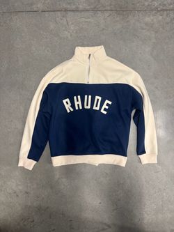 Rhude Contrast Quarter Zip Varsity "Midnight/Cream"