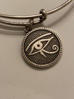 Alex and Ani Bracelet Eye of Horus Silver Finish Adjustable Bangle. 