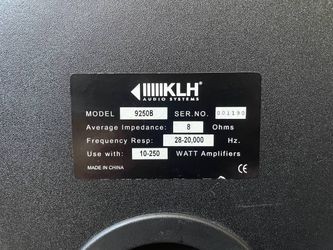 KLH 9250B 3 Way Home Floor Standing Speakers for Sale in Mount