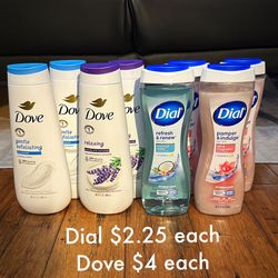 Dove And Dial Body Wash (household Bundle)