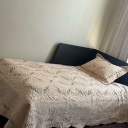 Twin bed Frame free new mattress from bed Beyond's. Length 77 /Width 42/Height 15,
