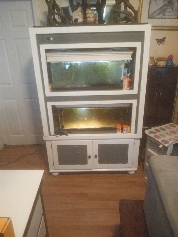 Homemade Fish Tank Stand Very Sturdy And Beautiful. Holds Two 40 Gallon Tanks
