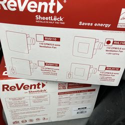 2 ReVent W/SheetLock Ventilation Fan. New. Never Been Used(See & Click On Pictures)
