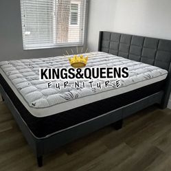 New Queen Bed Frame With Mattresss 