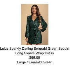 Emerald Green Sequin Party Dress