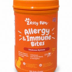Zesty Paws Allergy & Immune Bites Lamb Flavor 180 Soft Chews for Dogs 