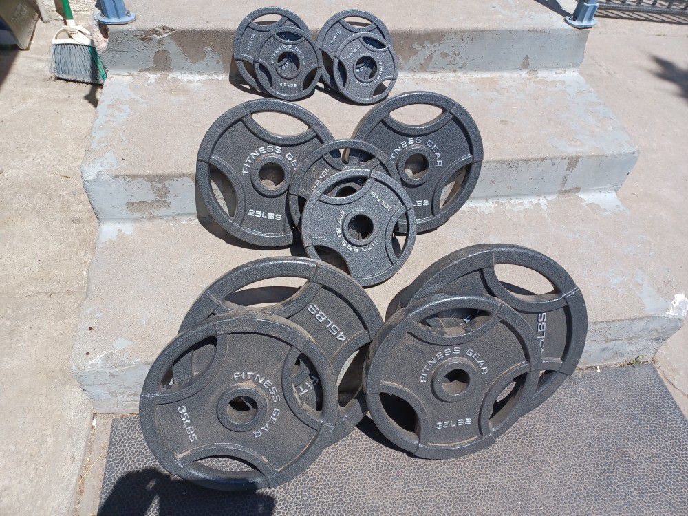 Iron Olympic Weight Plate Set 45 35 25 10 5 2.5