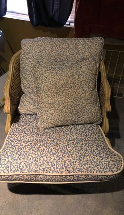 Chair with cushions.