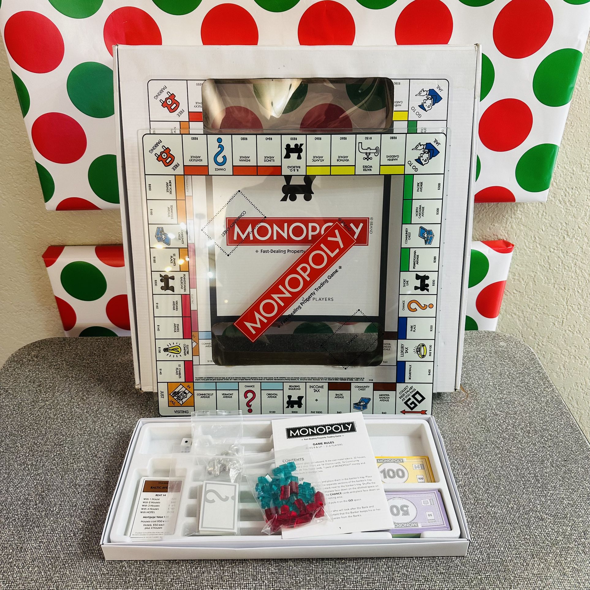 Monopoly Deluxe Tempered Glass Edition Gameboard by  WS Game Company Hasbro - New  
